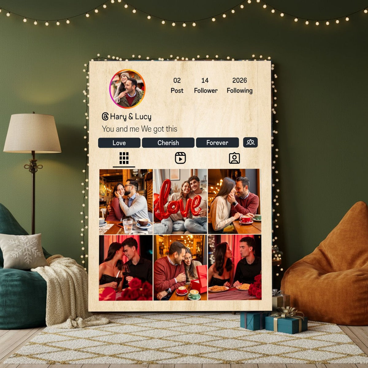 Our Love Profile – Personalized Custom Photo Canvas for Couples