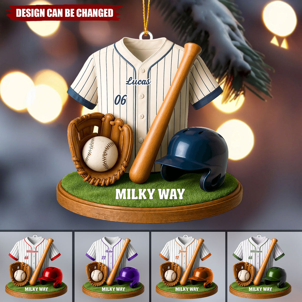 Baseball, Home Decor, Christmas Ornament, Personalized Custom Acrylic Ornament