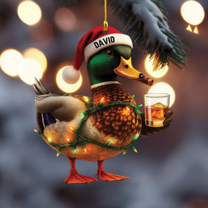 Personalized Duck Hunting Custom Name Acrylic Ornament Christmas Gift for Hunter
