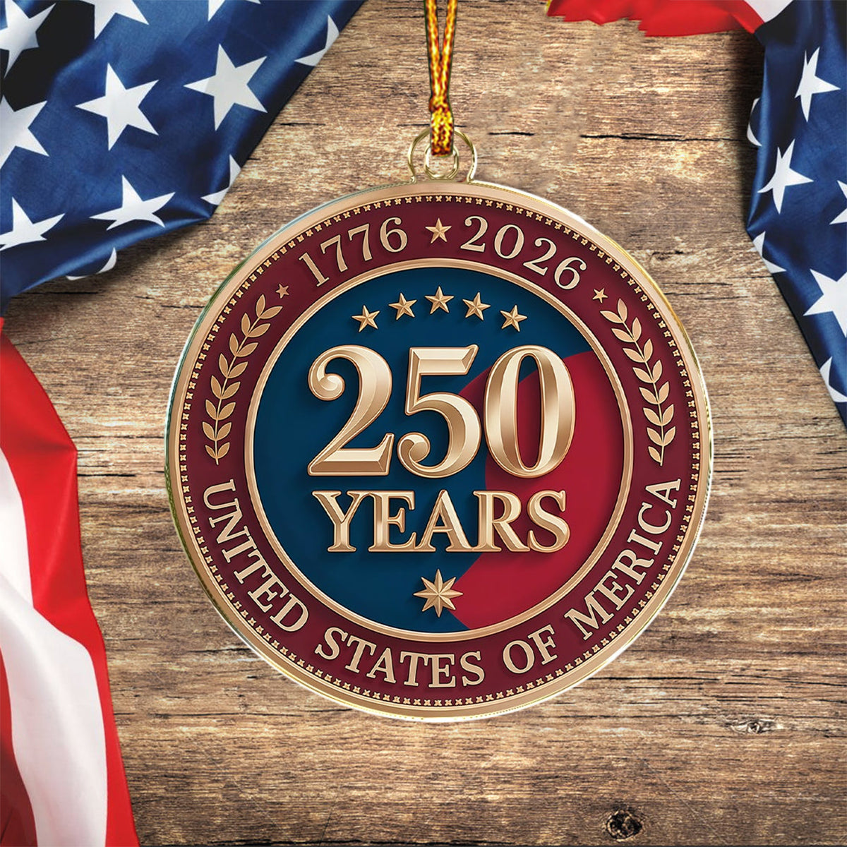 250 Years of America 1776 2026 Acrylic Ornament American Independence Day Gift