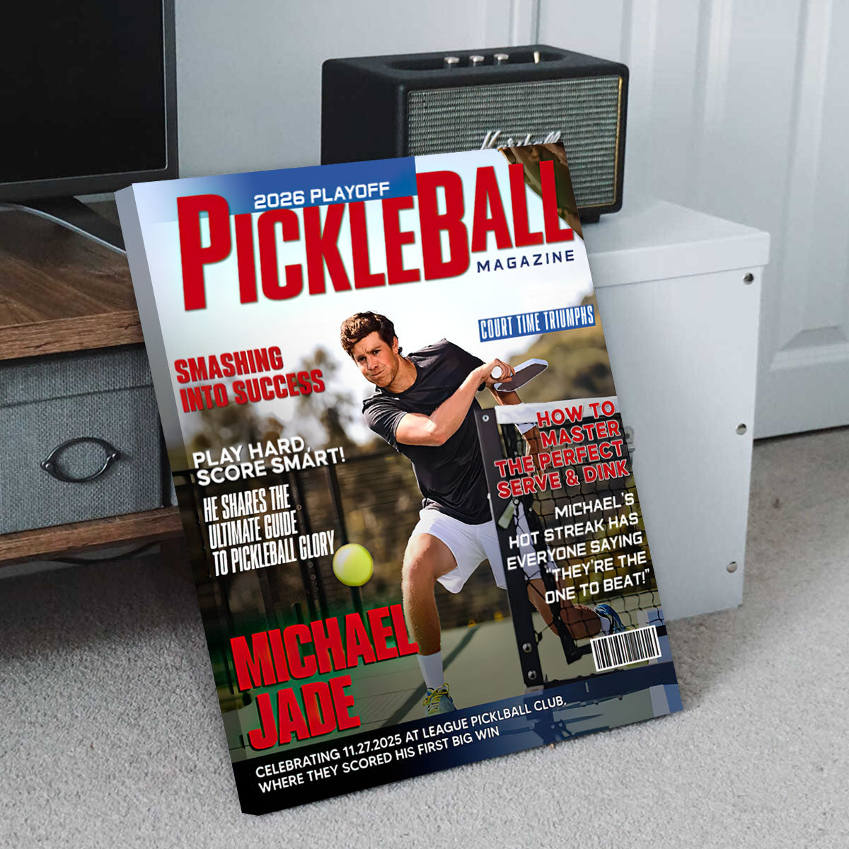 Personalized Pickleball Magazine Cover, Custom Sport Magazine Cover, Pickleball Player Gift, Unique Gifts For Pickleball Player