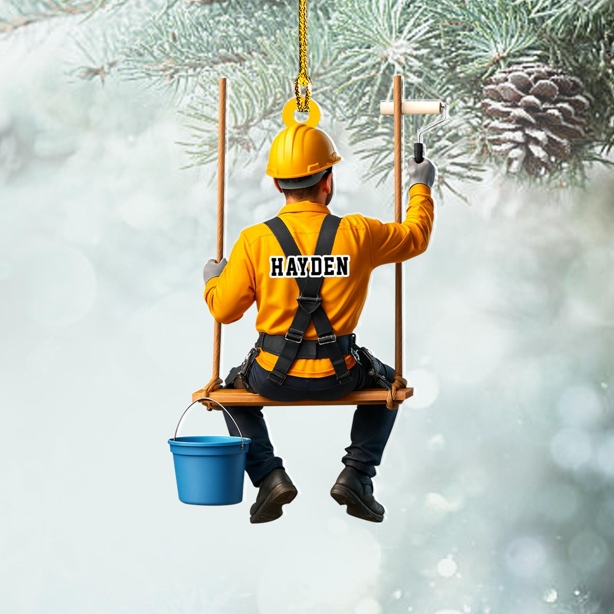 Personalized House Painter Ornament, Painter Dad Gift