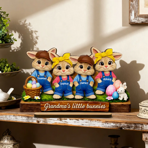 Grandma's Little Bunnies - Personalized Wooden Plaque - Easter Gift for Grandma
