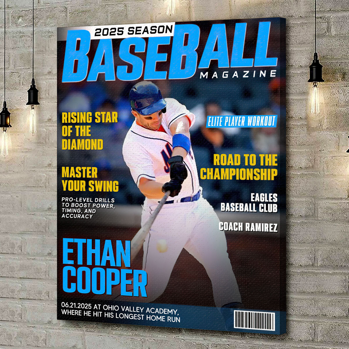 Personalized Baseball Magazine Cover, Custom Sport Magazine Cover, Baseball Player Gift, Unique Gifts For Baseball Player, Baseball Gifts
