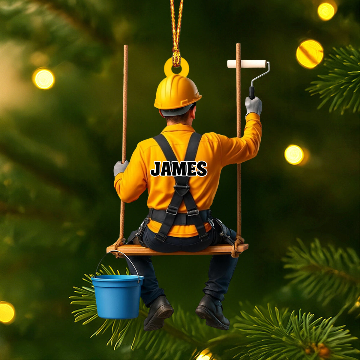 Personalized House Painter Ornament, Painter Dad Gift