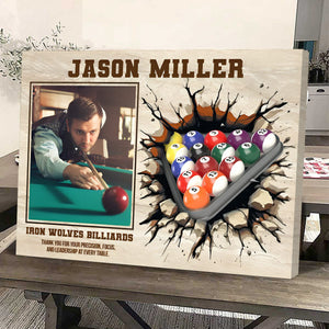 Billiards Player Signature Canvas, Custom Billiards Guest Book, Billiards Keepsake Gift, Billiards Lover Gift, Sport Gift