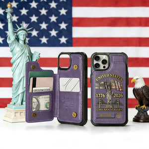 American 250th Anniversary - Personalized Flip Wallet Phone Case
