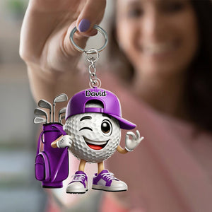 Golf Player Home Decor Personalized Golf Keychain