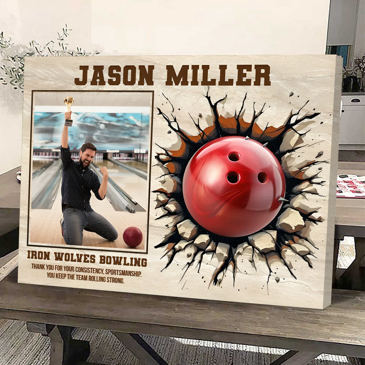 Bowling Player Signature Canvas, Custom Bowling Guest Book Alternative, Bowling Player Gift, Sports Lover Gift, Bowling Gift