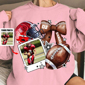 Custom Football Photo Personalized Sweatshirt Gift For Football Mom