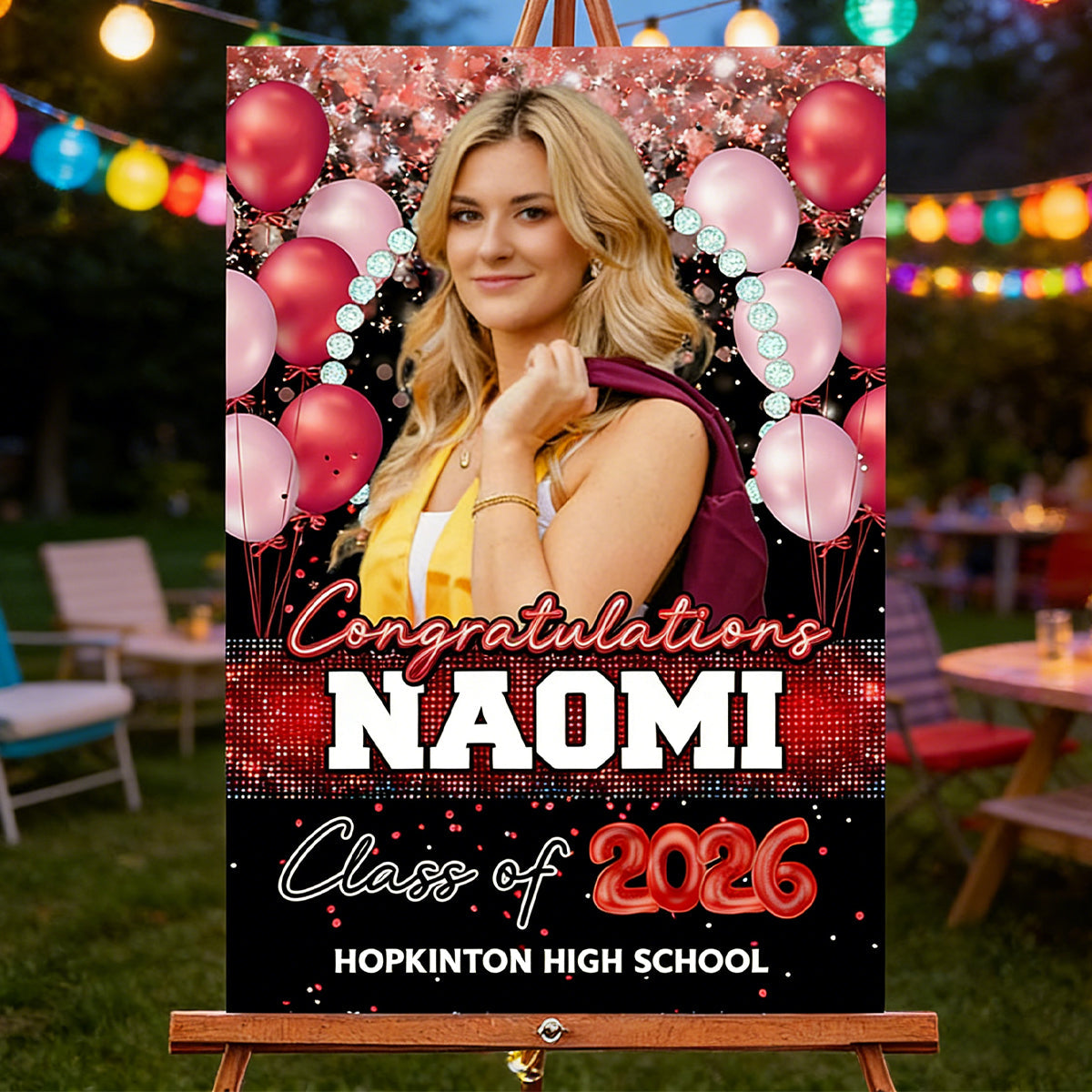 Graduation Party Decorations Custom Welcome Canvas Sign Grad - Personalized Class of 2026