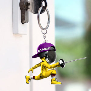 Personalized Fencing Keychain Gift For Fencing Lover