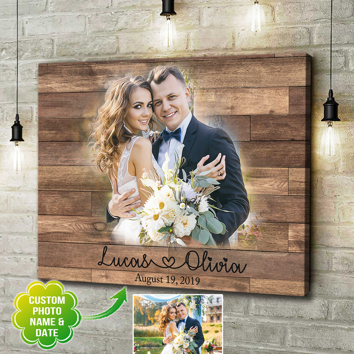 Custom Canvas Poster Personalized Family Couple Pet Portrait Painting From Photo Picture