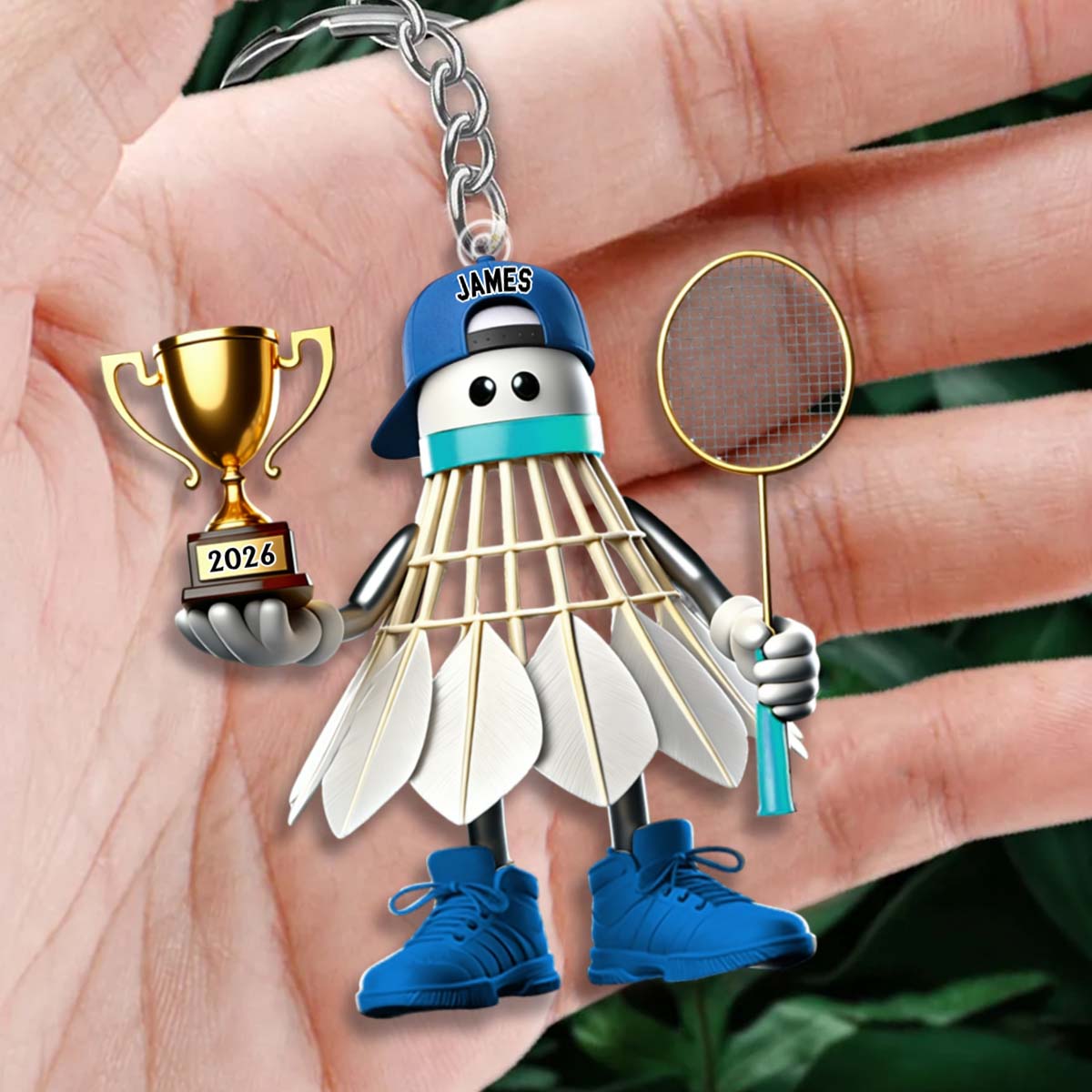 Badminton Lover Gift,Personalized Badminton Acrylic Keychain