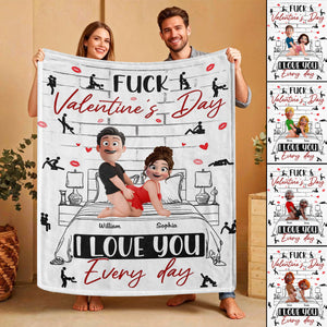 Naughty Couple I Love You Every Day - Personalized Blanket- Personalized Blanket Gifts For Husband And Wife