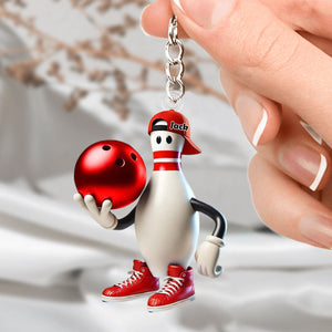 Personalized Bowling Acrylic Keychain, Gift For Bowling Lover