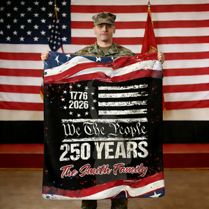 250 Years America 250th Birthday 1776-2026 Personalized Blanket Gift for Family