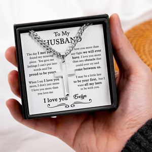 The Day I Met You I Found My Missing Piece - Personalized Cross Necklace With Card