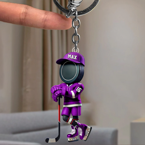 Personalized Name Cool Ice Hockey Acrylic Keychain