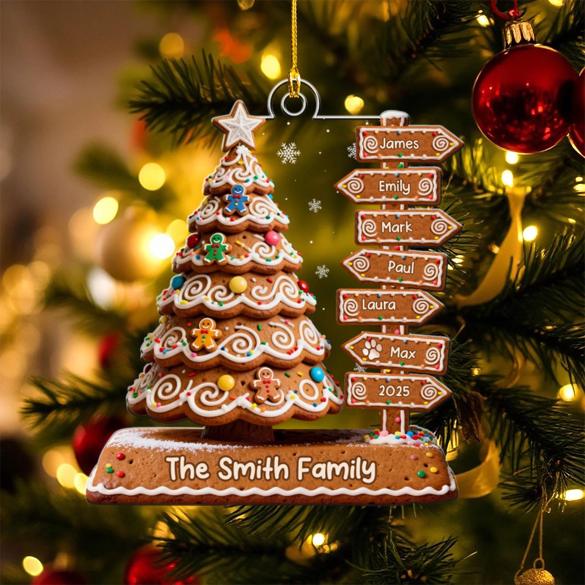 Cookie Family Christmas Tree Personalized Acrylic Ornament