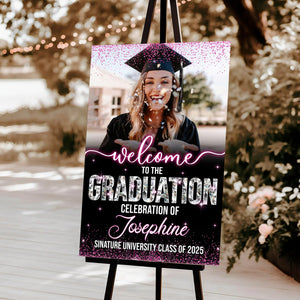 Custom Photo Grad Party Canvas Sign - Personalized Graduation Decoration Canvas