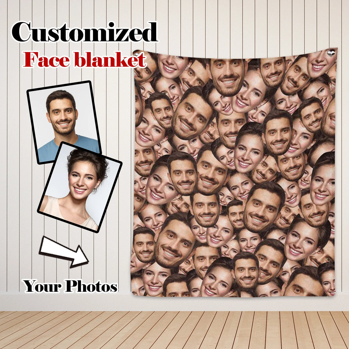 Personalized Custom Photo Face Blanket- Funny Face Gift