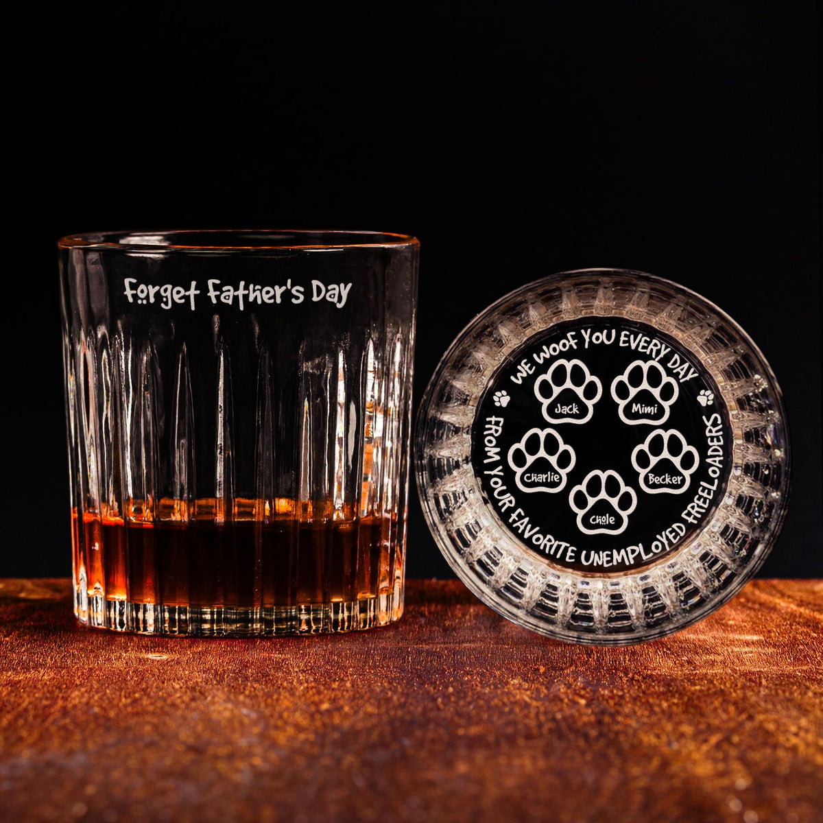 From Your Favorite Unemployed Freeloader Dog Dad - Personalized Whisky Glass
