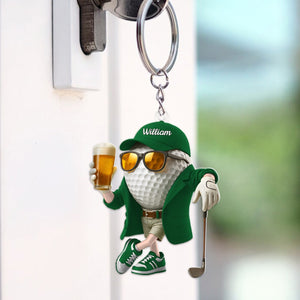 Personalized Beer Golf Keychain For Golf Lovers