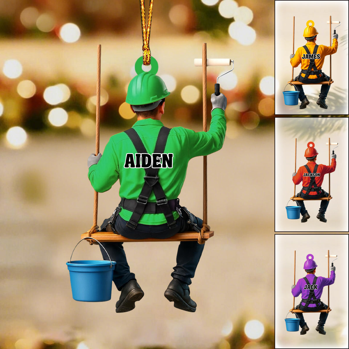 Personalized House Painter Ornament, Painter Dad Gift