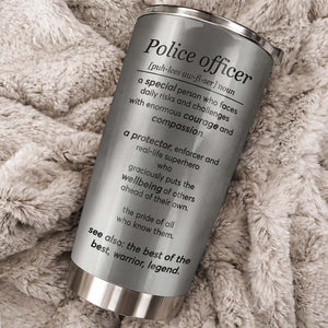Police Officer, A Protector And Real-Life Superhero, Personalized Stainless Steel Tumbler, Gift For Law Enforcement