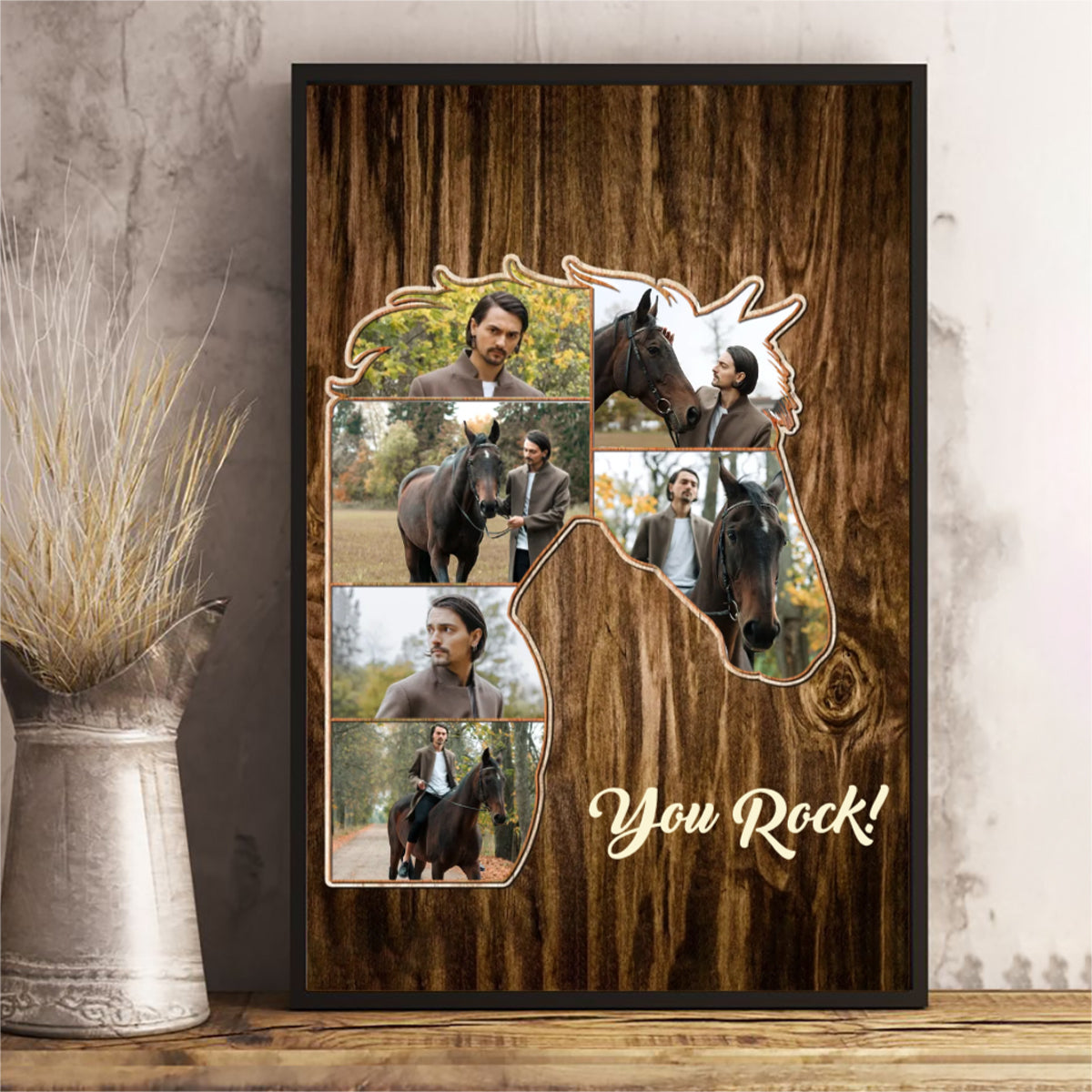 Personalized Horse Head Photo Collage Canvas Gifts For Horse Lover