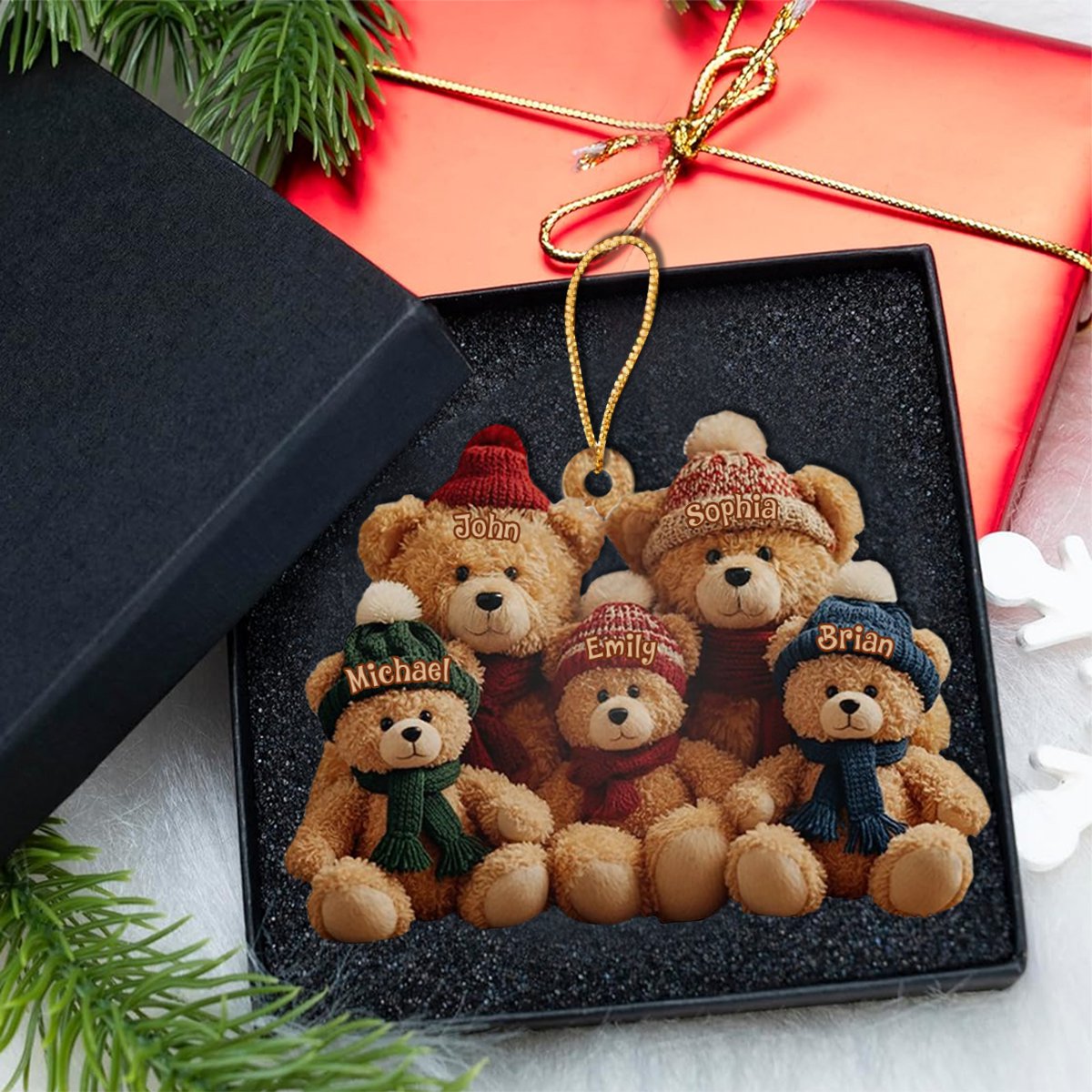 This Is Us Bear Family - Personalized Custom Shaped Acrylic Ornament
