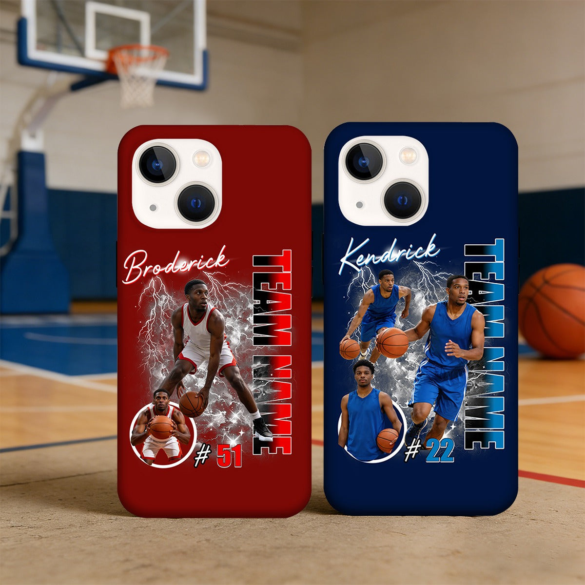 Custom Photo Basketball Player - Personalized Team Name School Name Phone Case