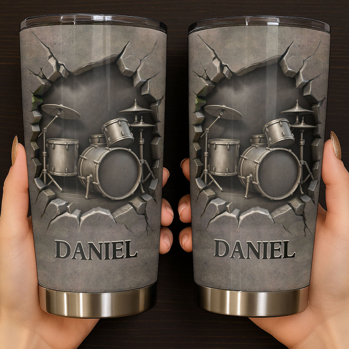 Personalized Beat To The Rhythm Drum Set Tumbler, Gift For Drummers and Music Lovers