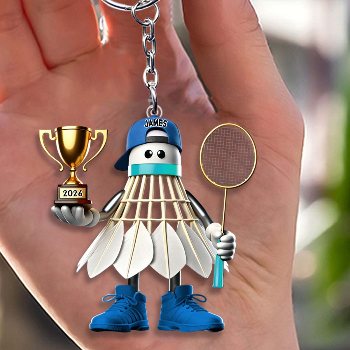 Badminton Lover Gift,Personalized Badminton Acrylic Keychain