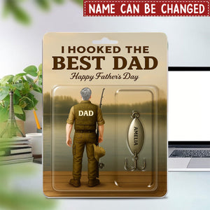We Hooked The Best Dad - Personalized Acrylic Block Plaque, Father's Day Gift for Dad, Gift for Fishing Lovers, Fishermen