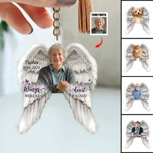 Personalized Wings In Memory Of Loved Ones Keychain