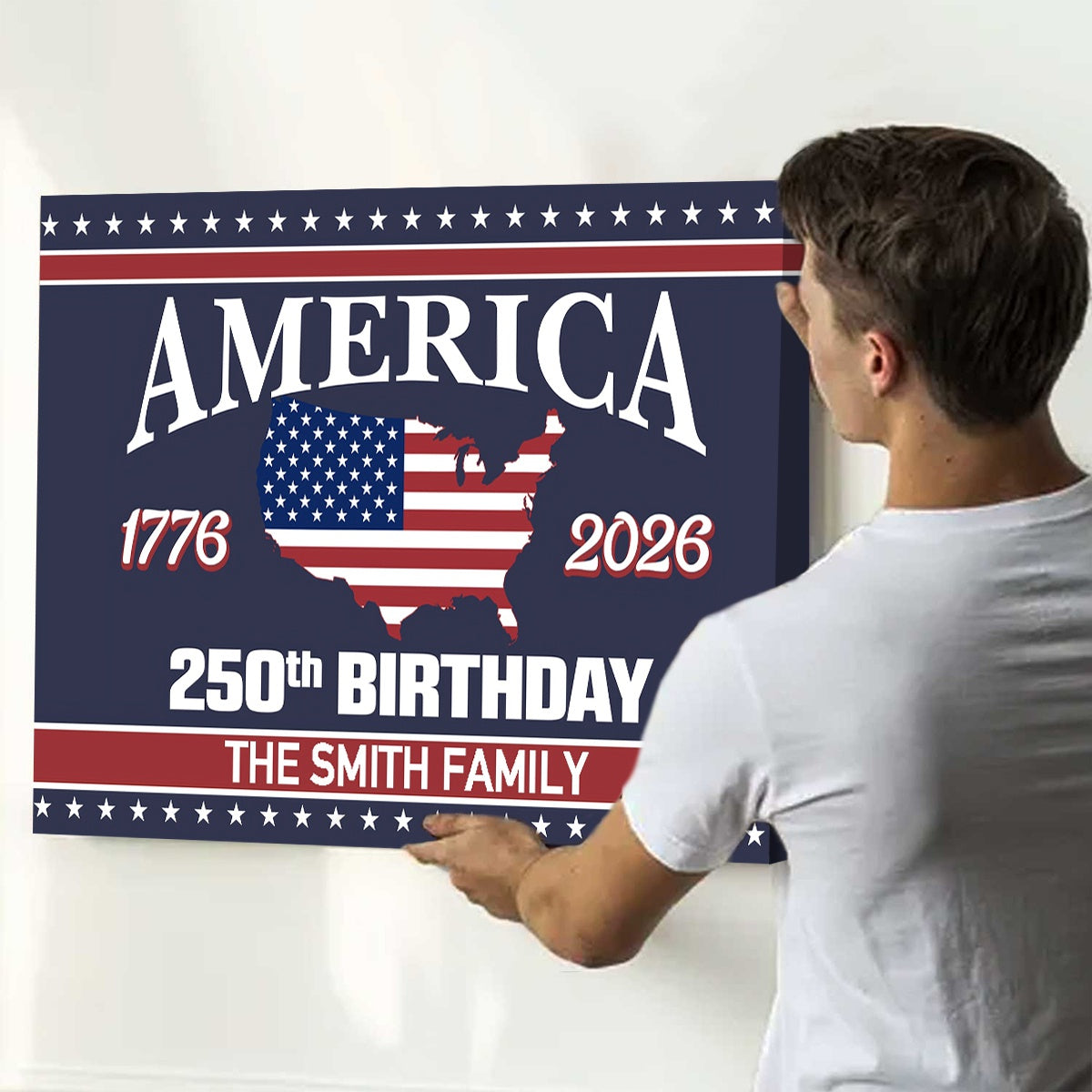 America 250th Birthday 1776-2026 Personalized Canvas Poster