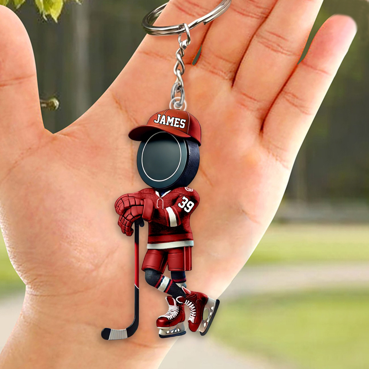 Personalized Name Cool Ice Hockey Acrylic Keychain