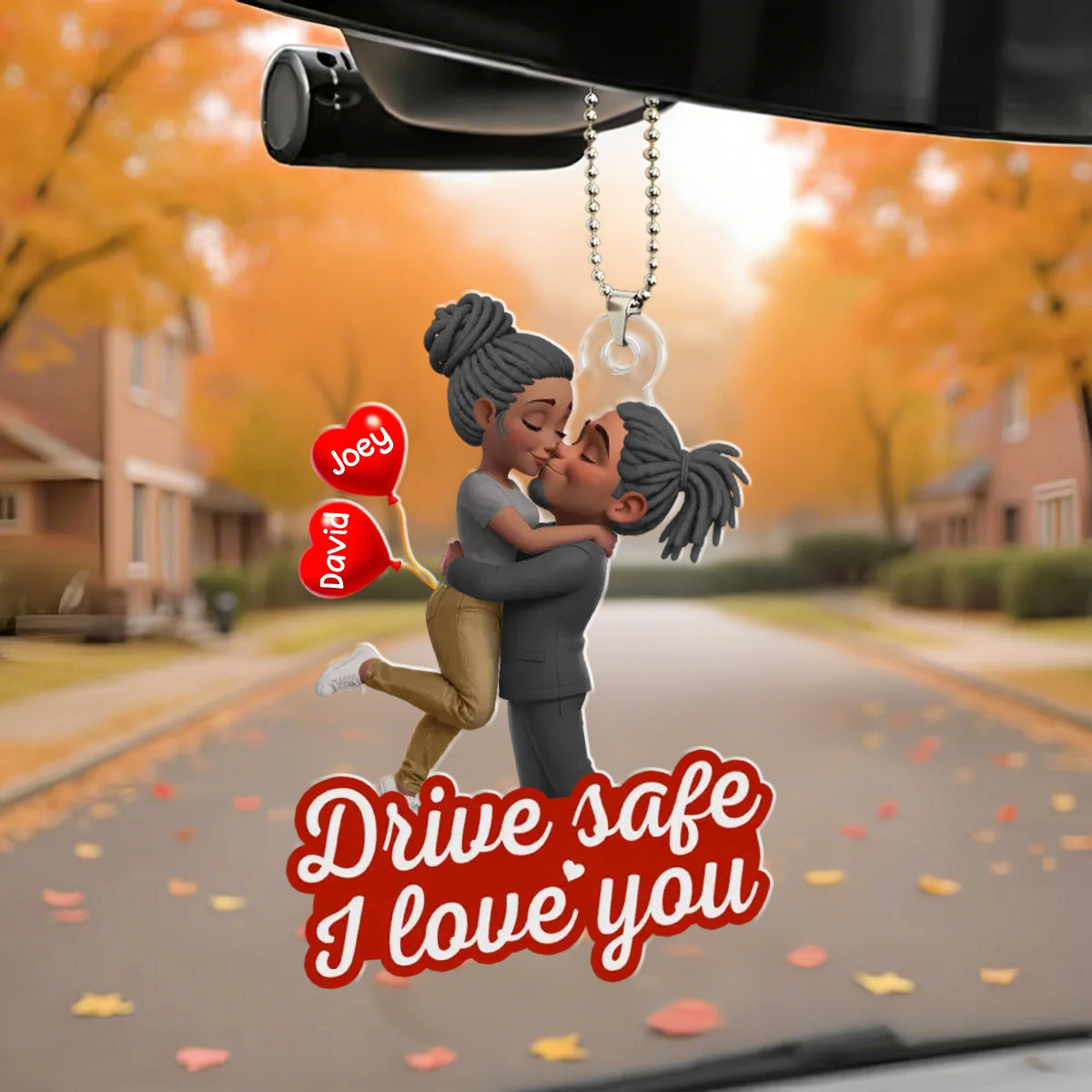 Drive safe, I love you - Personalized Acrylic Car Ornament Gifts For Husband And Wife, Him And Her