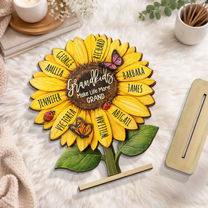 Grandkids Make Life More Grand - Personalized Wooden Plaque