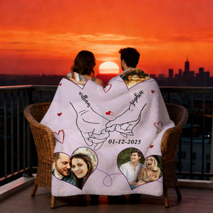 Personalized Couple Photo Blanket – Romantic Valentine Keepsake Anniversary Wedding Gift For Him Her