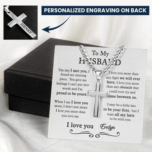 The Day I Met You I Found My Missing Piece - Personalized Cross Necklace With Card