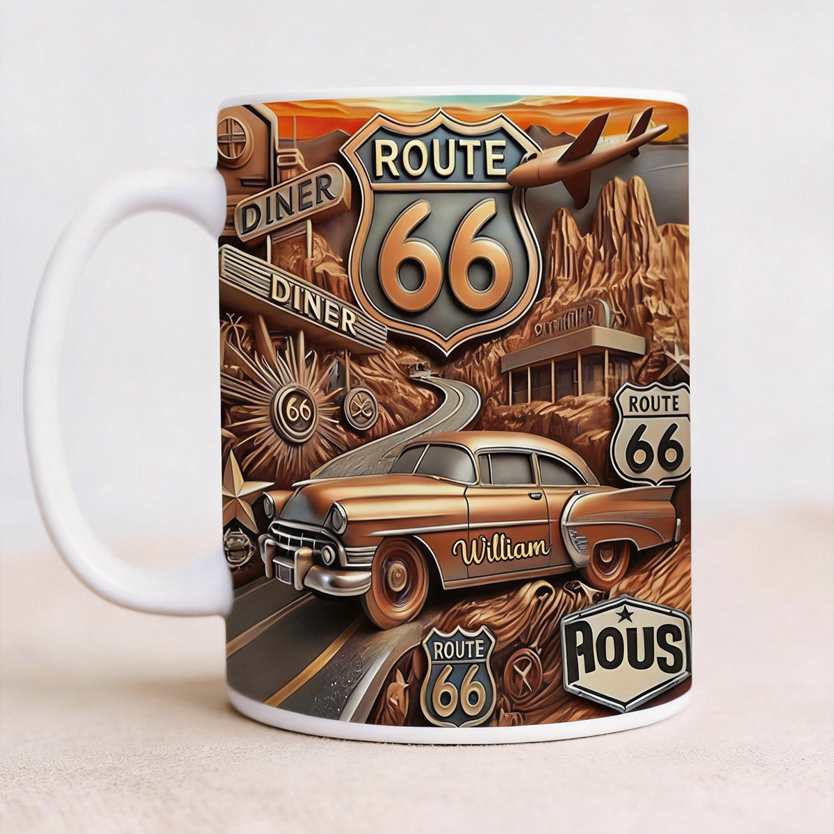 Vintage Route 66 - Personalized Mug