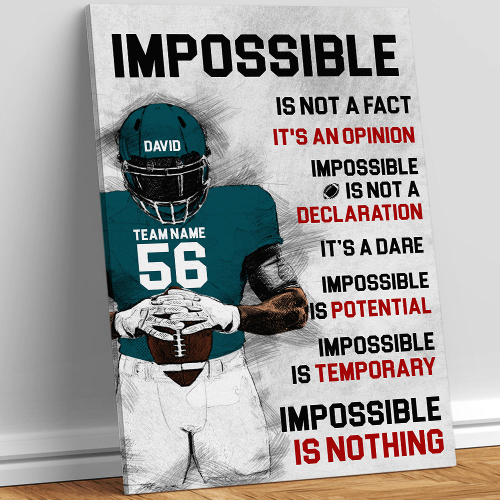 Personalized Football Canvas Print, Gift For Football Lovers