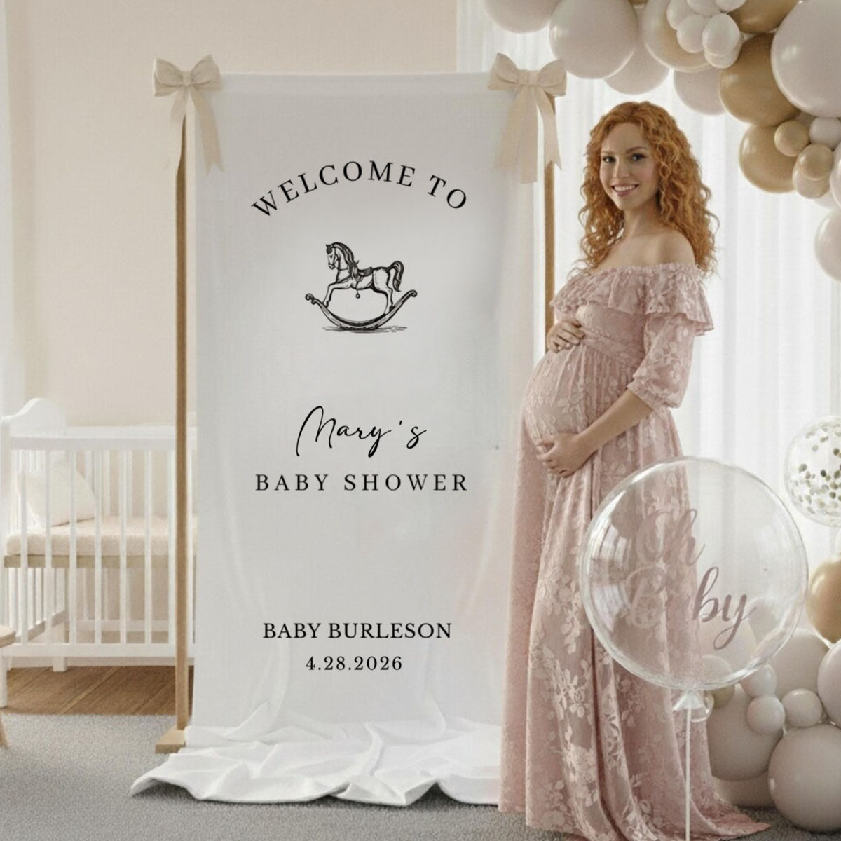 Baby Shower - Personalized Baby Shower Welcome Sign,  Oh Baby Welcome Decorations