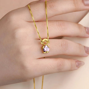 Personalized Boy Girl Charms Birthstone Mom Necklace