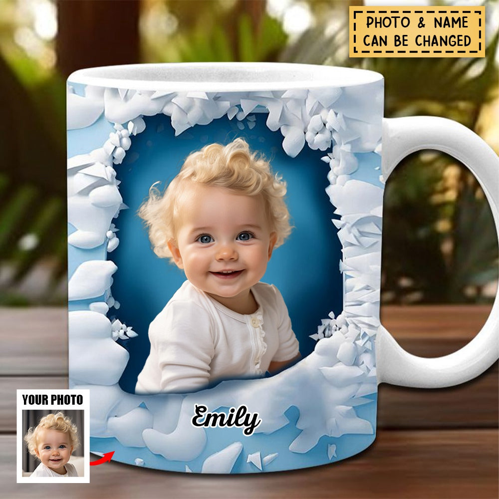In A Snow Wall Hole Upload Photo Personalized Mug