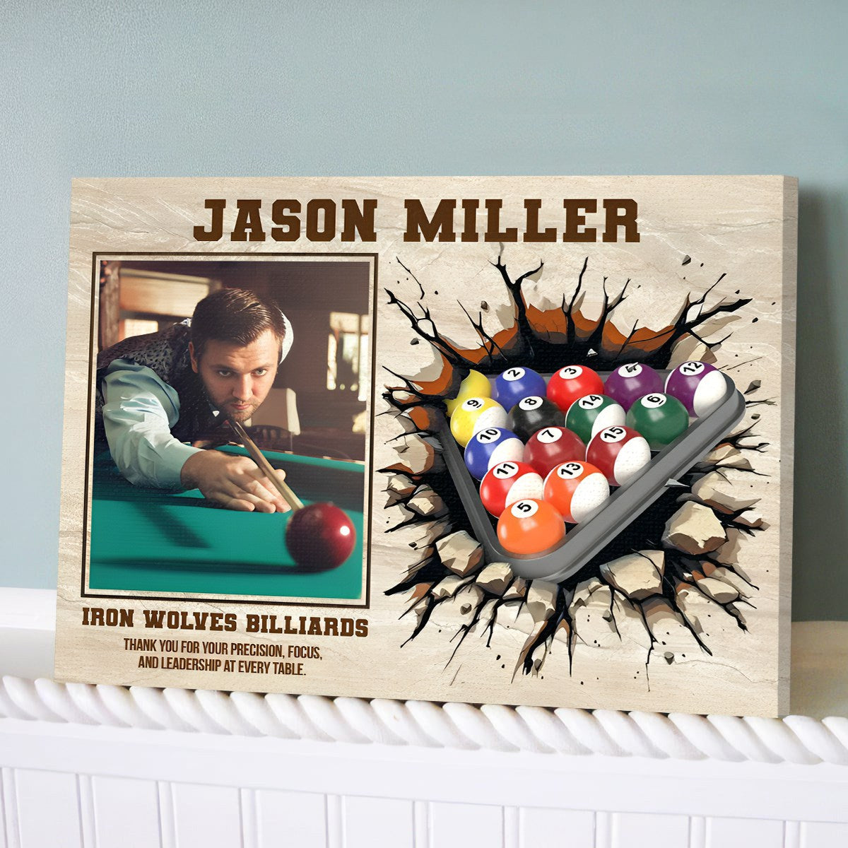 Billiards Player Signature Canvas, Custom Billiards Guest Book, Billiards Keepsake Gift, Billiards Lover Gift, Sport Gift