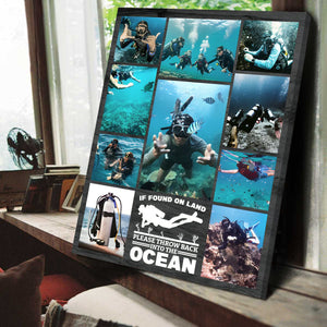 Personalized Scuba Diving Canvas, Custom Underwater Photo Collage